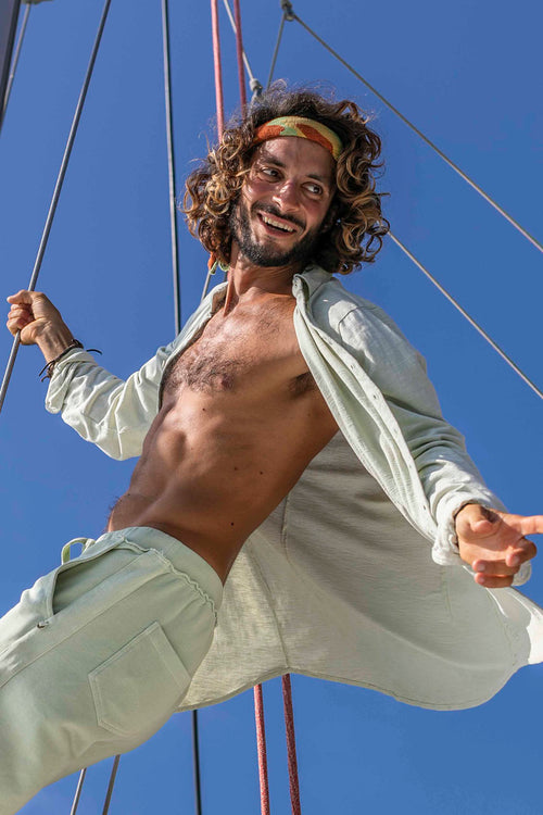 Shirt long sleeve light green