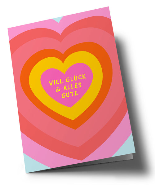 Klappkarte mit Kuvert "Viel Glück und alles Gute"