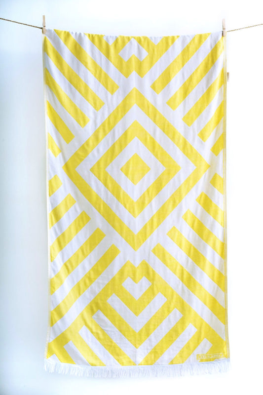 Beachtowel Sidari gelb/weiß