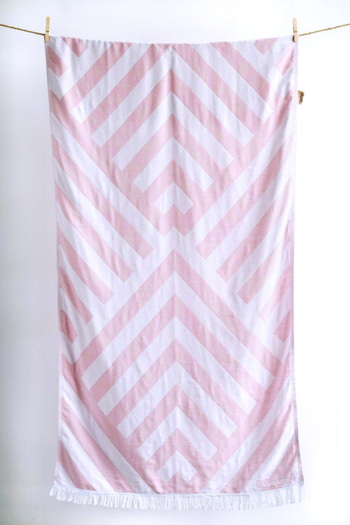 Beachtowel Benitses pudra/weiß