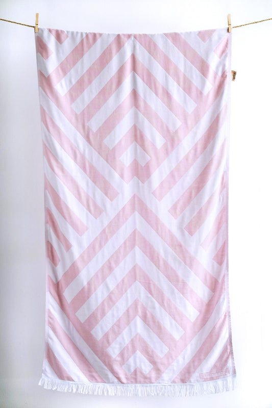 Beachtowel Benitses pudra/weiß