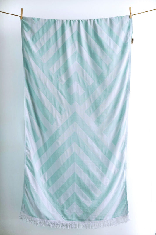 Beachtowel Benitses mint/weiß