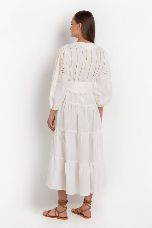 Dress Tinos long white/cream