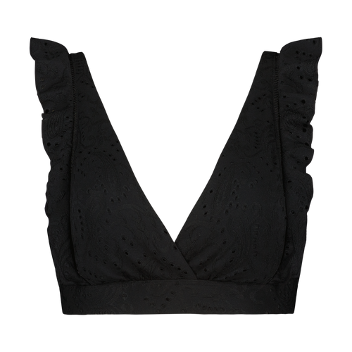 Bikini Black Embroidery Rüschen Cup B