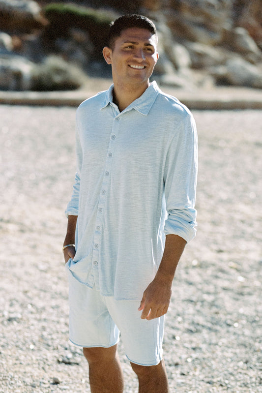 Shirt long sleeve light blue