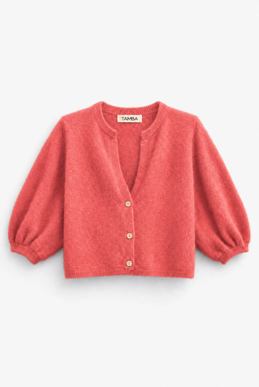 Alpaca Cardigan V-Neck 3/4 Ärmel