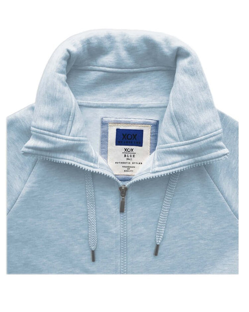 Sweatjacke long mit Stehkragen light blue