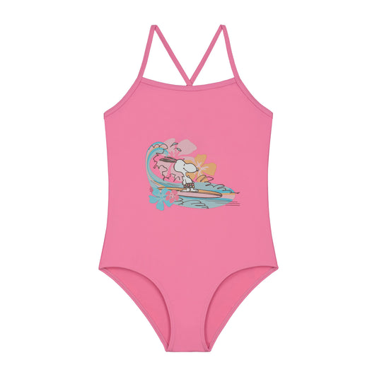 Girls Badeanzug Snoopy Ride the wave