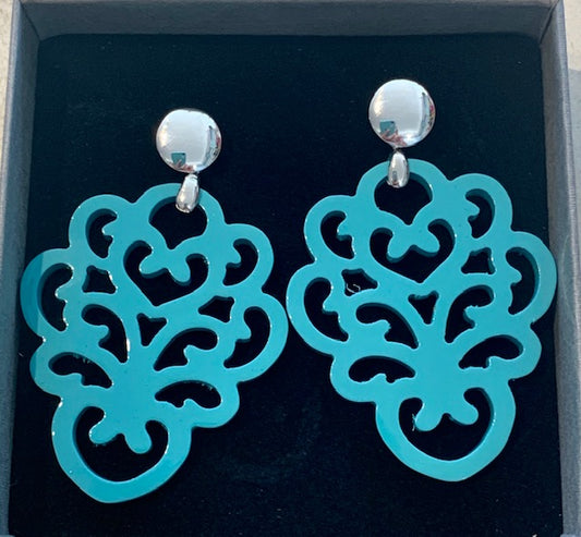 Hornohrringe Butterblume silber