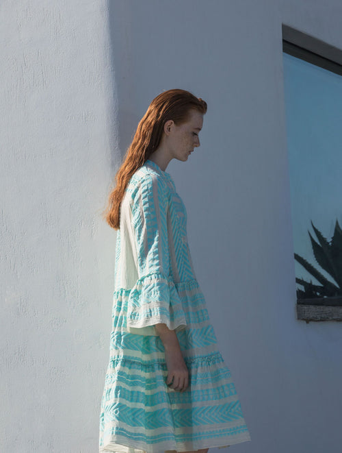 Dress Ella Midi babyblue-offwhite