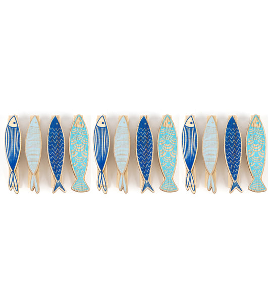 Klammern Fisch 12 er Set