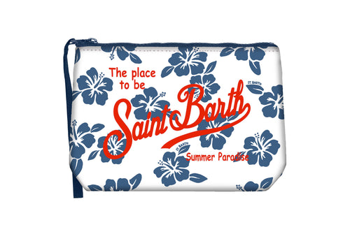 Aline Pochette Scuba Simple Hibiscus white navy
