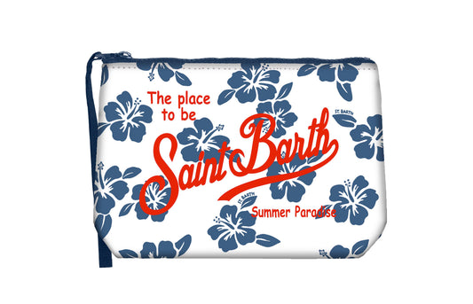 Aline Pochette Scuba Simple Hibiscus white navy
