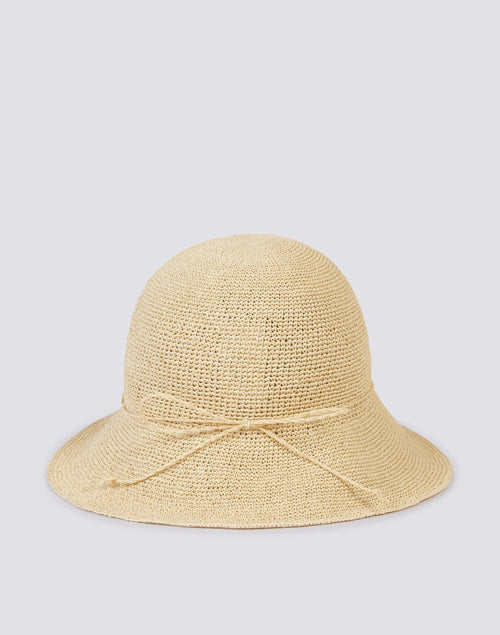 Fischerhut mit Schleife natural