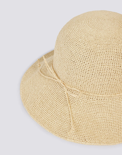 Fischerhut mit Schleife natural