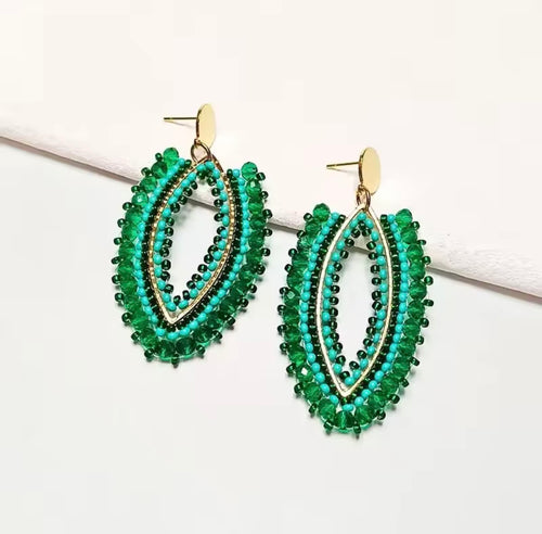 Ohrstecker Beads " Eclipse" turquoise/green