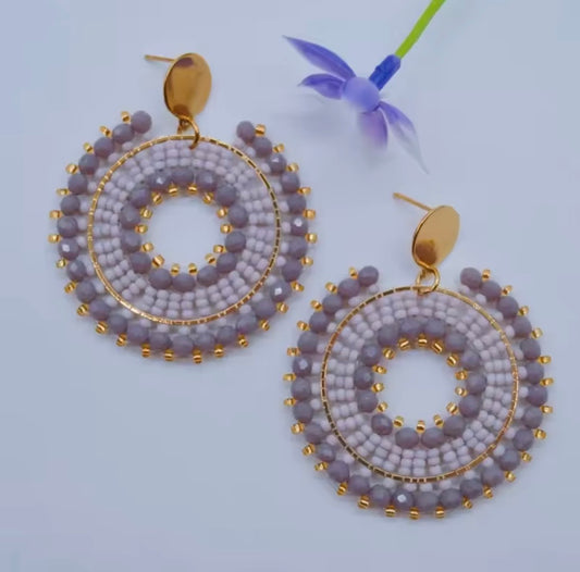 Ohrstecker Beads "Grey Circle"