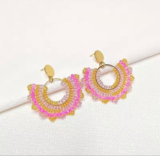 Ohrstecker Beads "Pink Lady"