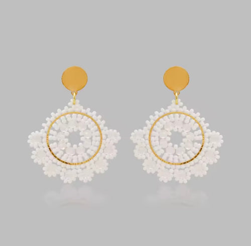 Ohrstecker Beads " Pure White"