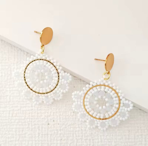 Ohrstecker Beads " Pure White"