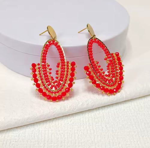 Ohrstecker Beads "Red Eclipse"