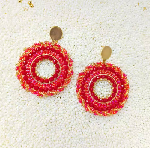 Ohrstecker Beads "Red Sun"