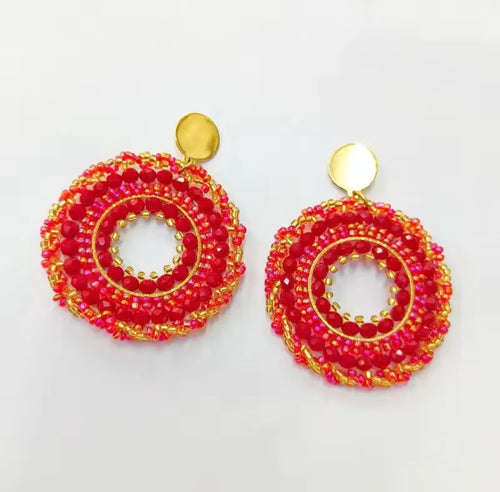 Ohrstecker Beads "Red Sun"
