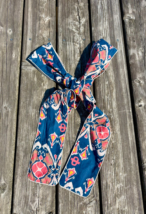 Belt "Niki" Ikat blue/salmon