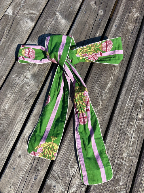 Belt "Niki" Stripes/Flower green/pink