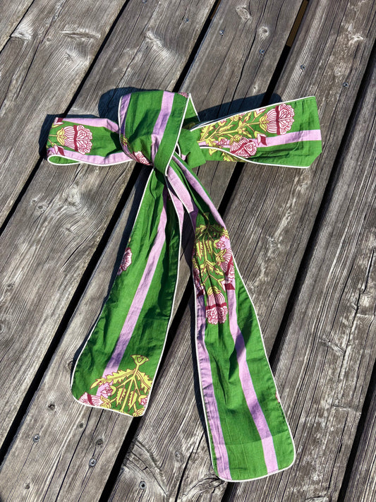 Belt "Niki" Stripes/Flower green/pink