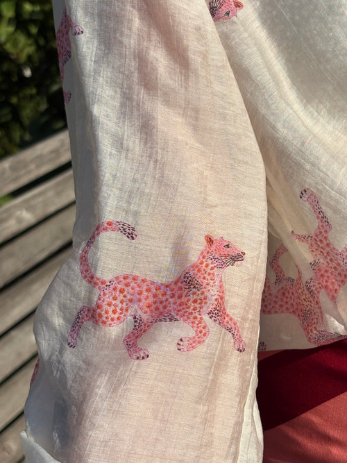 Have One Set Pareo short "Stripes" mit Blouse in white mit Leopard in soft pink