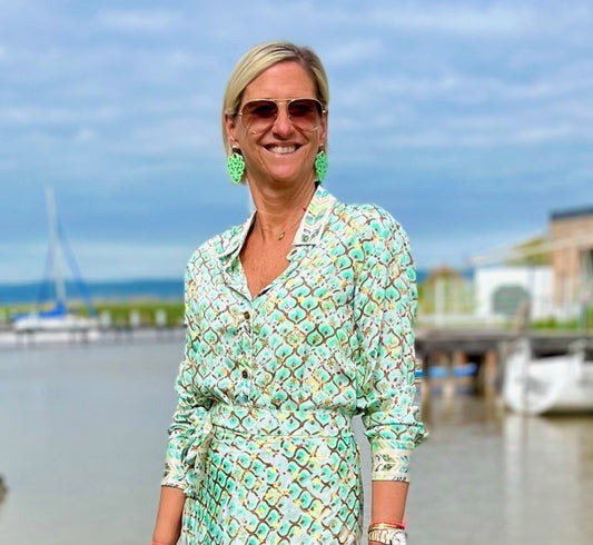 Seidenbluse "Kamuru" green Patch