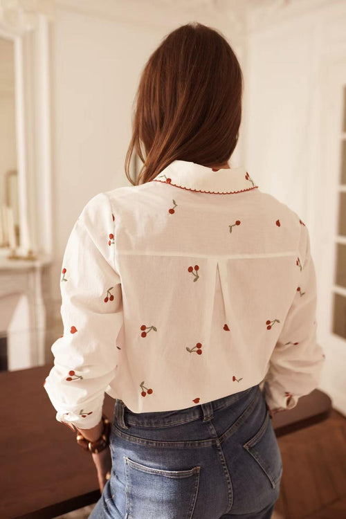 Bluse "Cherry & Hearts"
