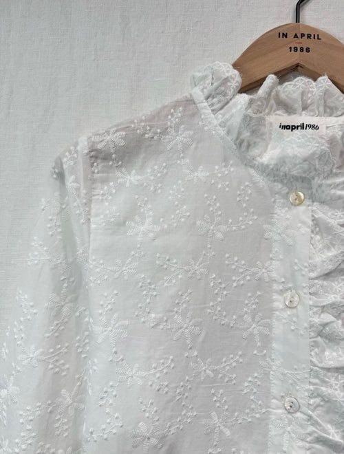Bluse "Flower" mit Rüschenleiste