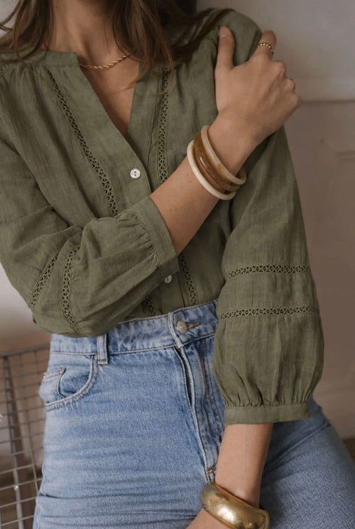Bluse "Juliette" khaki