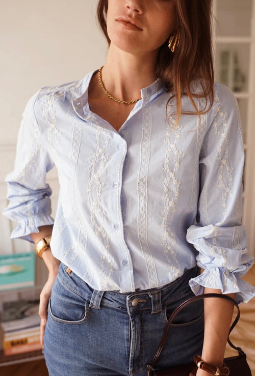 Bluse "Marie" light blue