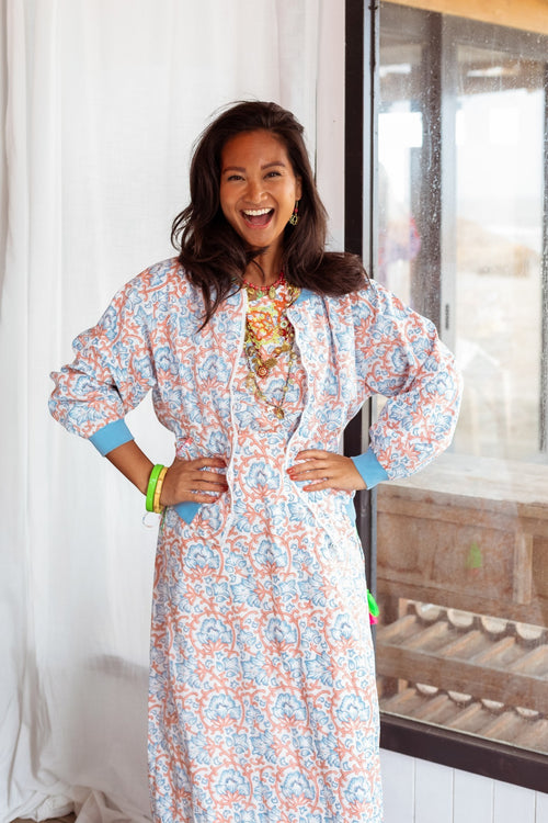 Bomberjacke "Flower" hellblau