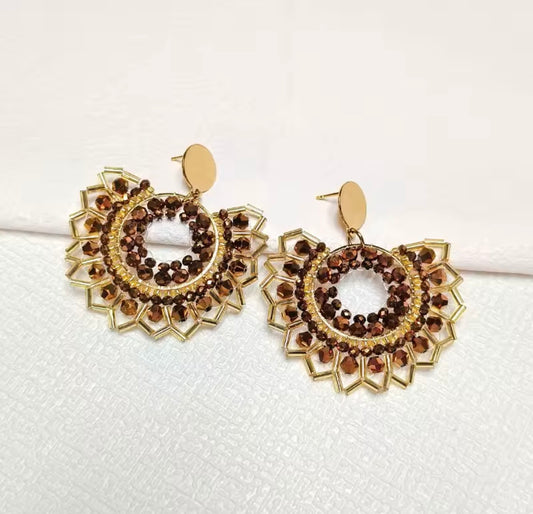 Ohrstecker Beads "Bronze Love"