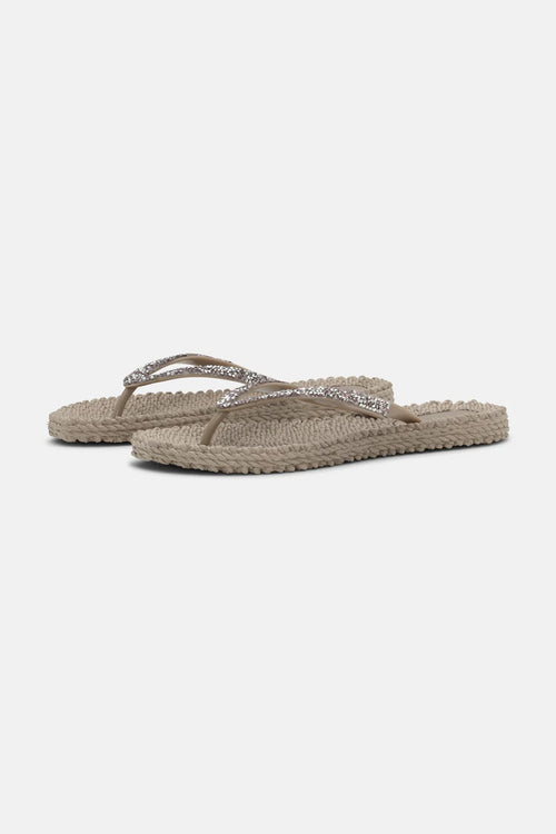 Ilse Jacobsen Flip Flops with Rhinestones platin