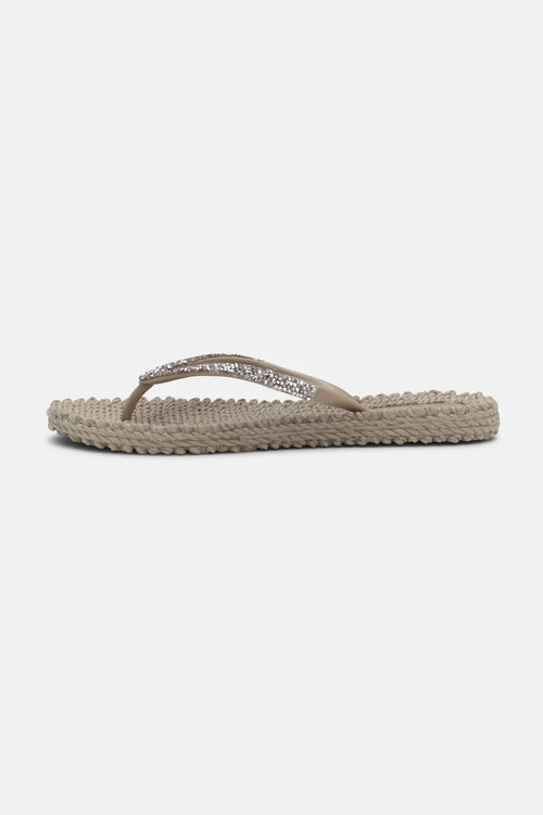 Ilse Jacobsen Flip Flops with Rhinestones platin