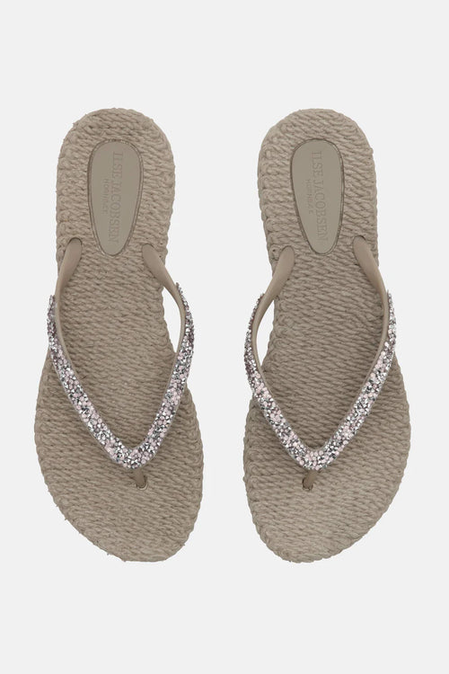 Ilse Jacobsen Flip Flops with Rhinestones platin