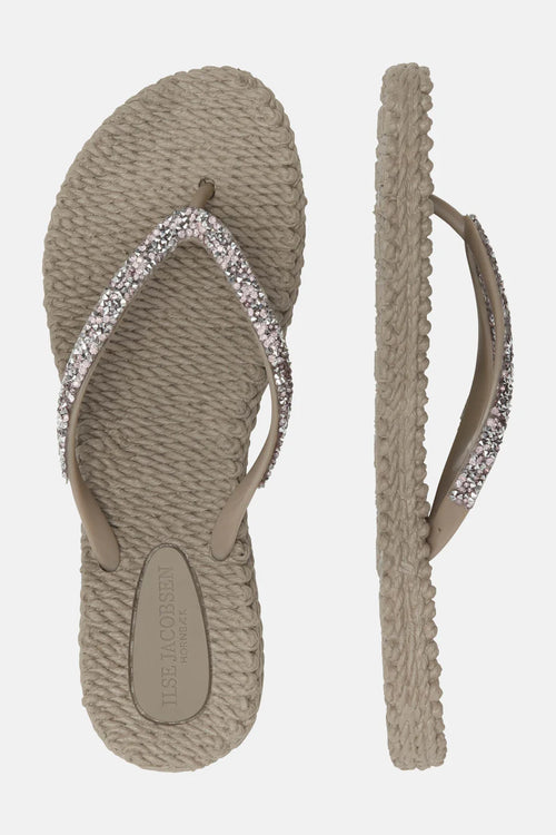 Ilse Jacobsen Flip Flops with Rhinestones platin