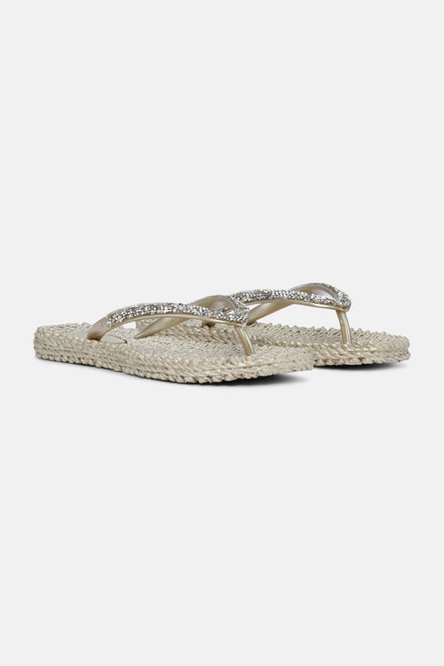 Ilse Jacobsen Flip Flops with Rhinestones platin
