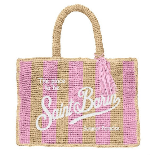 Colette Small Bag "Raffia Pop Stripes" soft pink