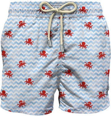 Swim Short "Comfort Light" Chevron Octopus