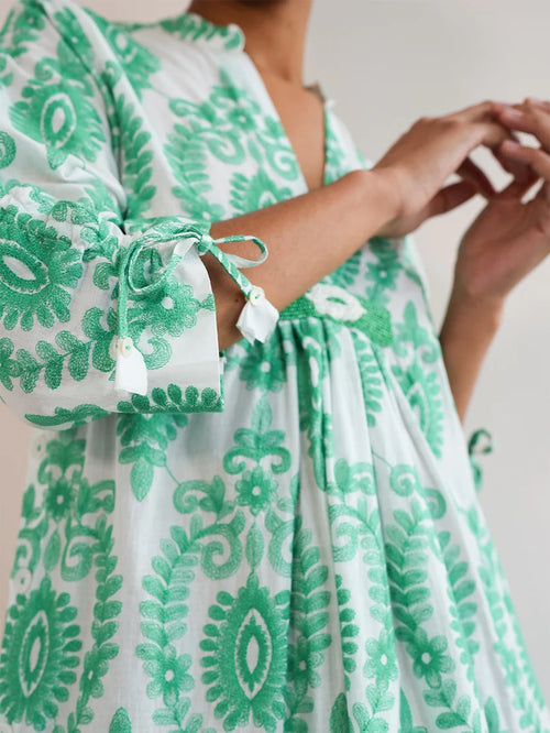 Catmint Dress white/green Ornament