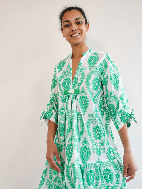 Catmint Dress white/green Ornament