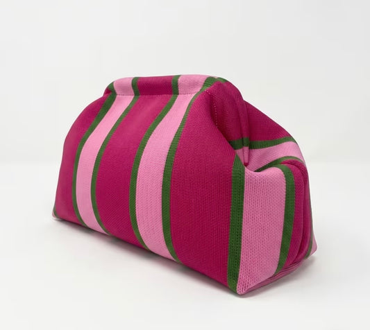 Clutch "Stripes" pink/rosa/grün