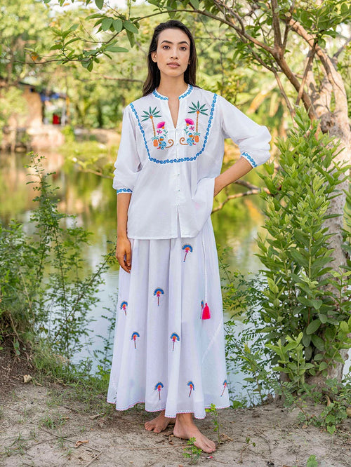 Catnep Blouse White Monkey