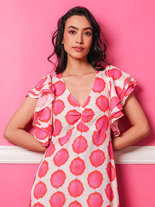 Belladonna Dress Ikat pink/orange